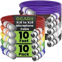 Cable De Micrófono Gearit Xlr Macho A Hembra, 3 Pines, 3 M, Paquete De 10 Unidades
