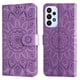 thumbnail image 1 of Funda tipo cartera FOXDOCK para Samsung Galaxy M23 5G , diseño girasol en relieve, cuero PU, cierre magnético, soporte y tarjetero, 1 of 5
