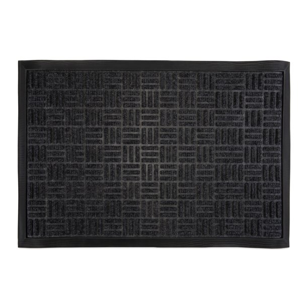 Alfombra de Exterior REGALWOVEN, Alfombra de Puerta de Entrada Impermeable, Alfombra Raspadora Geométrica Antideslizante para Patio Garaje Gris 30" x 18"