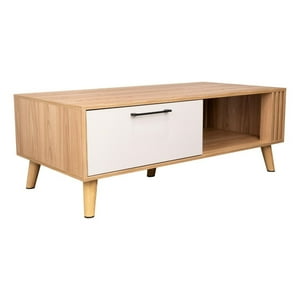 Fmfurniture - Mesa De Centro 1 Puerta Fm-025C - Café Claro