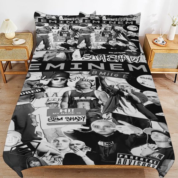Eminem Simple Finish Smooth Touch Comfort Zipper System Sleep Upgrade Duvet Cover Sets for Couples
