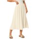 thumbnail image 4 of INSPIRE CHIC Falda de Lino para Mujer Verano Casual Flowy Swing Elástica de Cintura Alta A-Line Boho Midi Faldas con Bolsillos L Beige, 4 of 6