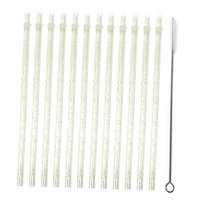 Magideal - 12 Pajitas Reutilizables Para Fiestas, Bonitas Pajitas Decorativas Largas Para Vacaciones, Niños, Adultos, Niñas, Niños, Té, Restaurante, Cafetería Blanco