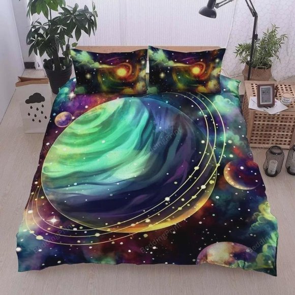 Universe Quilt Duvet Cover Set Doona Cover Queen Double Super 3-Piece Bedding Set