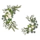 thumbnail image 4 of 2 piezas de flores artificiales Swag arreglo floral centro de mesa guirnalda colgante hecho a mano arco de boda flores para cenador pared telón de fon , Blanco, 4 of 5