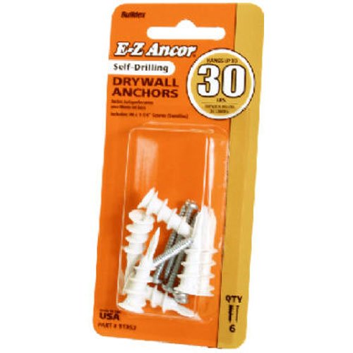 Anclajes para paneles de yeso ITW Brands 11353, paquete de 6, #30, duraderos