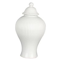 Bothyi - Jarrón De Cerámica Tradicional Para Almacenamiento De Tarros De Jengibre, Florero Para Decoración De Bodas, Color Blanco