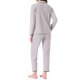 thumbnail image 3 of INSPIRE CHIC Conjunto de Pijama para Mujer de Franela de Forro Polar con Botones, Manga Larga, Cuello con Muesca, Pantalones con Bolsillos, Ropa de Casa, Ropa de Dormir M Gris, 3 of 6