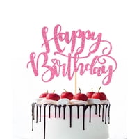 Adorno Para Pastel Naicaek Hecho A Mano Con Brillantina Rosa Para Cumpleaños