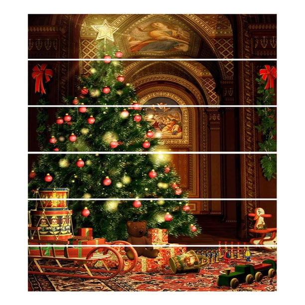 6 Uds Pegatinas Para Escaleras Calcomanías Para Elevador De Escaleras Navidad Creativa Para Fiesta De Navidad