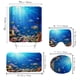 thumbnail image 3 of 4pcs Shower Curtain Sets With 12 Hooks, Nature Ocean Sea Turtle And Fish Pattern Non-Slip Rugs, Toilet Lid Cover And Bath Mat, Durable And Waterproof, For Bathroom Decor Set, 71" X 71", 3 of 4