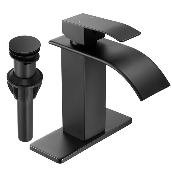 Grifo De Baño Black Waterfall De Una Sola Manija