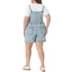 thumbnail image 3 of Agnes Orinda Overoles Cortos de Mezclilla Lavada con Tirantes Ajustables y Bolsillos para Mujer de Talla Grande para Escuela y Universidad 2X Azul Claro Lavado de Nieve, 3 of 5