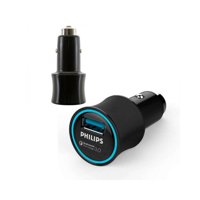 Philips - Cargador Para Automovil Usb 12V 3A Negro Dlp2552Q