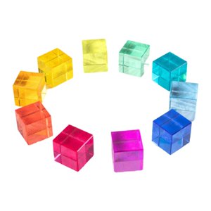 Magideal - 10 Cubos Acrílicos Para Niños Pequeños, Bloques Apilables Cognitivos De Colores Para Enseñanza En Jardín De Infantes, Bloques De Construcción