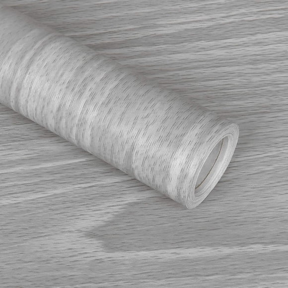 Papel tapiz adhesivo Melwod color gris efecto madera 45 cm x 3 m de PVC