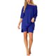 thumbnail image 2 of INSPIRE CHIC Conjunto de salón de punto acanalado para mujer Camiseta de manga corta de gran tamaño y pantalones cortos de ciclista de cintura alta 2XL Azul Real, 2 of 6