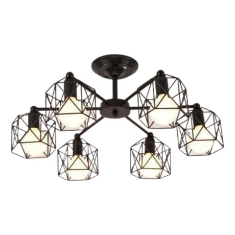 Genérico - Lámpara Colgante Techo Retro Hierro 6 Luces Jhn
