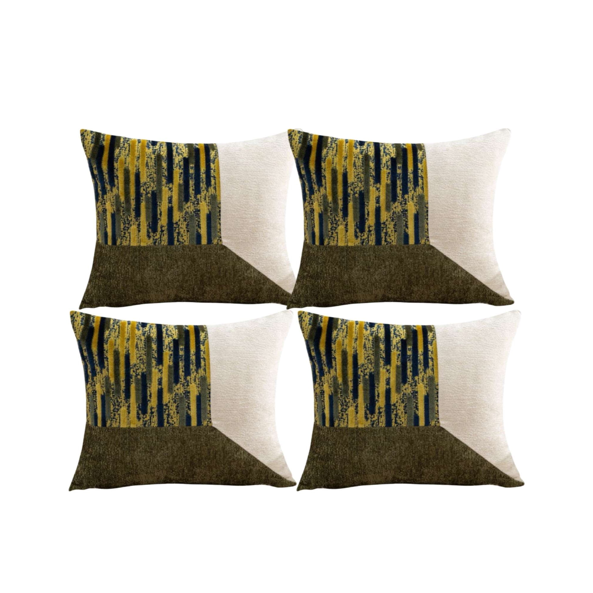 Genérico - Pack De 4 Fundas De Cojin Chenille De Empalme Multicolor 6