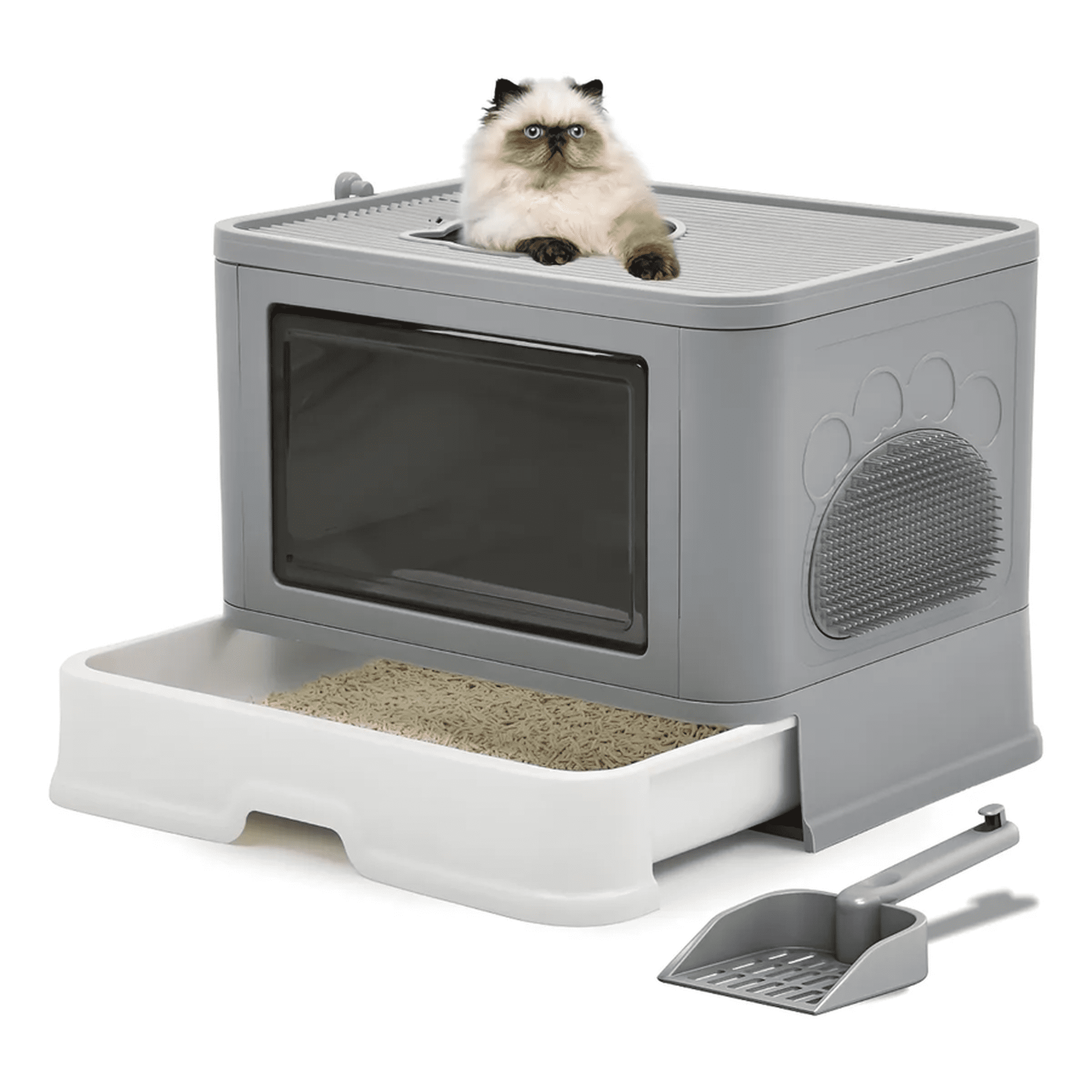 Genérico - Arenero Para Gatos Mascotas Grande Xl Nuevo Diseño Gris