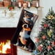 thumbnail image 1 of Chihuahua Tema: Calcetines de Navidad, fino lino blanco para colgar en escaleras y chimenea, decoración navideña para el hogar, regalo de Navidad. 45cm × 32cm, 1 of 5
