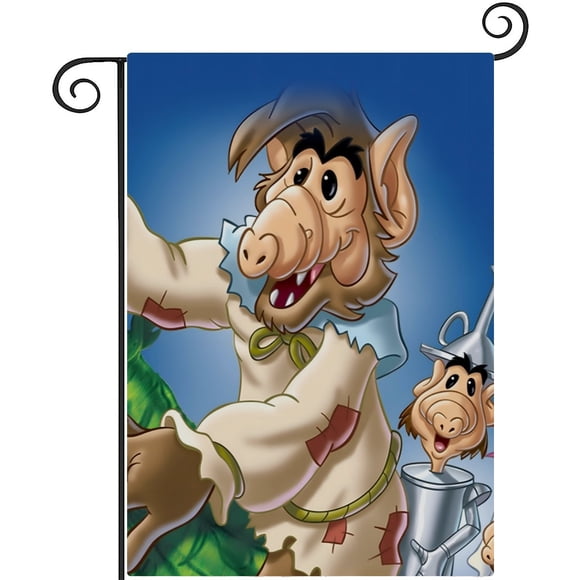 ALF: La Serie Animada-bandera de jardín temática. Regalo perfecto para fans, amigos y familiares, ideal para actividades al aire libre y decoración de fiestas.28CM*45CM