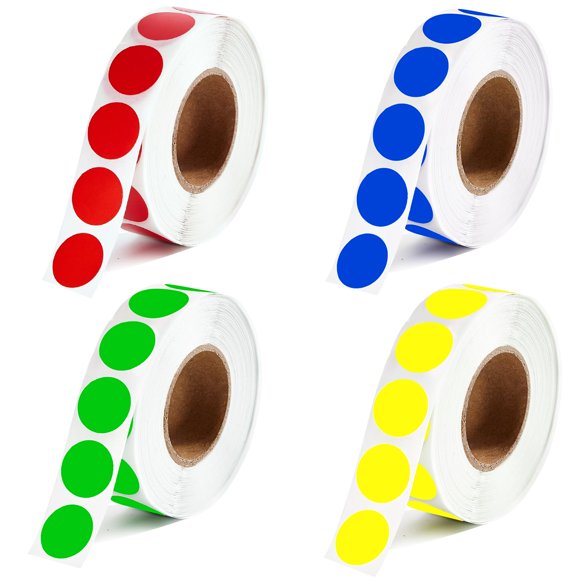 Etiquetas Aanxufa 4000 Piezas Etiquetas Redondas de Colores de 1.3 cm