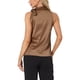thumbnail image 3 of INSPIRE CHIC Blusas de Trabajo Sólidas sin Mangas para Mujer con Lazo en el Cuello de Satén Talla XL Marrón, 3 of 6