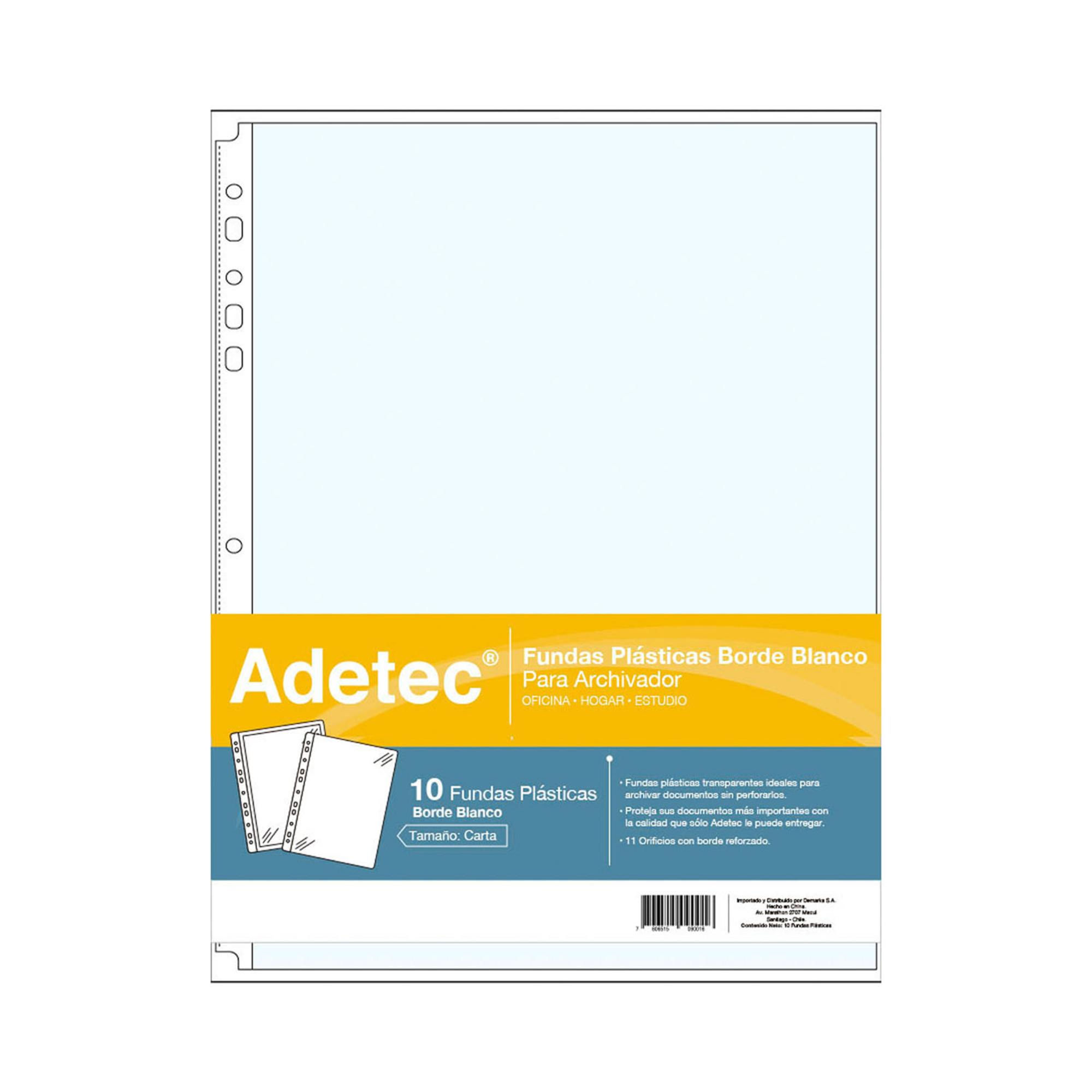 Fundas Plásticas Carta 10 Unidades 1 Un Adetec