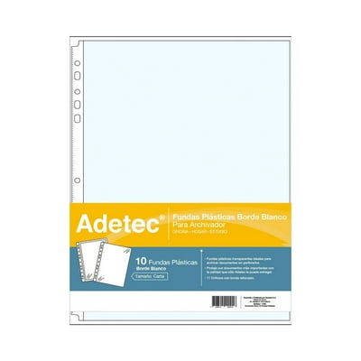 Fundas Plásticas Carta 10 Unidades 1 Un Adetec