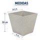 thumbnail image 3 of 2 Macetero Plastico Bajo Premium Base Cuadrada Conica Tamano S Beige, 3 of 3