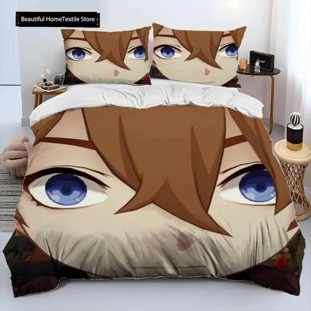 Genshin Impact Game Bedding Set Boys Girls Twin Queen Size Duvet Cover Pillowcase Bed Kids Adult Home TextileextileBed Sheets
