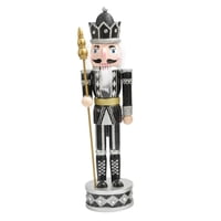 Magideal - Figuras De Cascanueces Hechas A Mano, Estatuilla Tradicional Para El Hogar De Sala De Estar , Plata