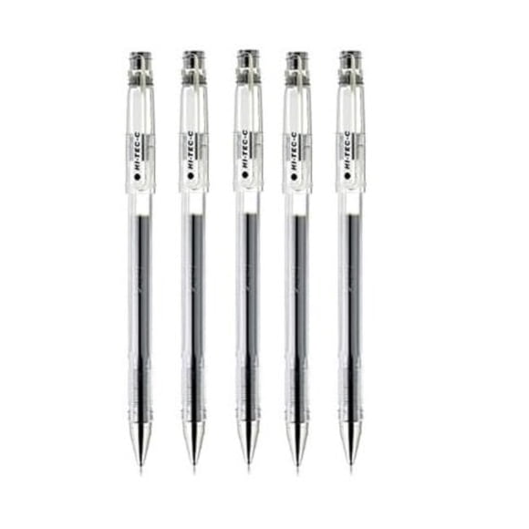 Bolígrafo de gel PILOT Hi‑Tec‑C 0,3 mm negro – paquete de 5