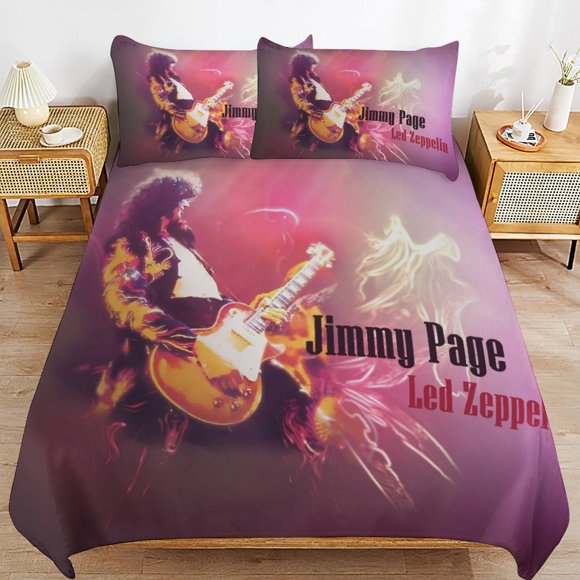 Led Zeppelin Reliable Thread Stitch Comfort Fit Layered Bedding Zipper Use Duvet Cover Sets Daily Style