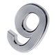 thumbnail image 2 of Número de puerta autoadhesiva de plástico plateado Signo numérico fijo número 9, 2 of 5