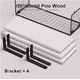 thumbnail image 2 of Repisas Flotantes de Madera Modernas X3 con Reja 100% Pino Blanco, 2 of 3