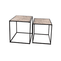 Genérico - Set Mesas Apoyo Arm. Mod. 37X37X40 Y 33X33X35 Cm