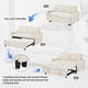 thumbnail image 3 of 57.48" Pull-out Sofa Bed Convertible Couch 2 Seat Loveseat Sofa Modern Sleeper Sofa with Two Throw Pillows and USB Ports for Living Room, Beige(Old Sku WF317760AAA), 3 of 3
