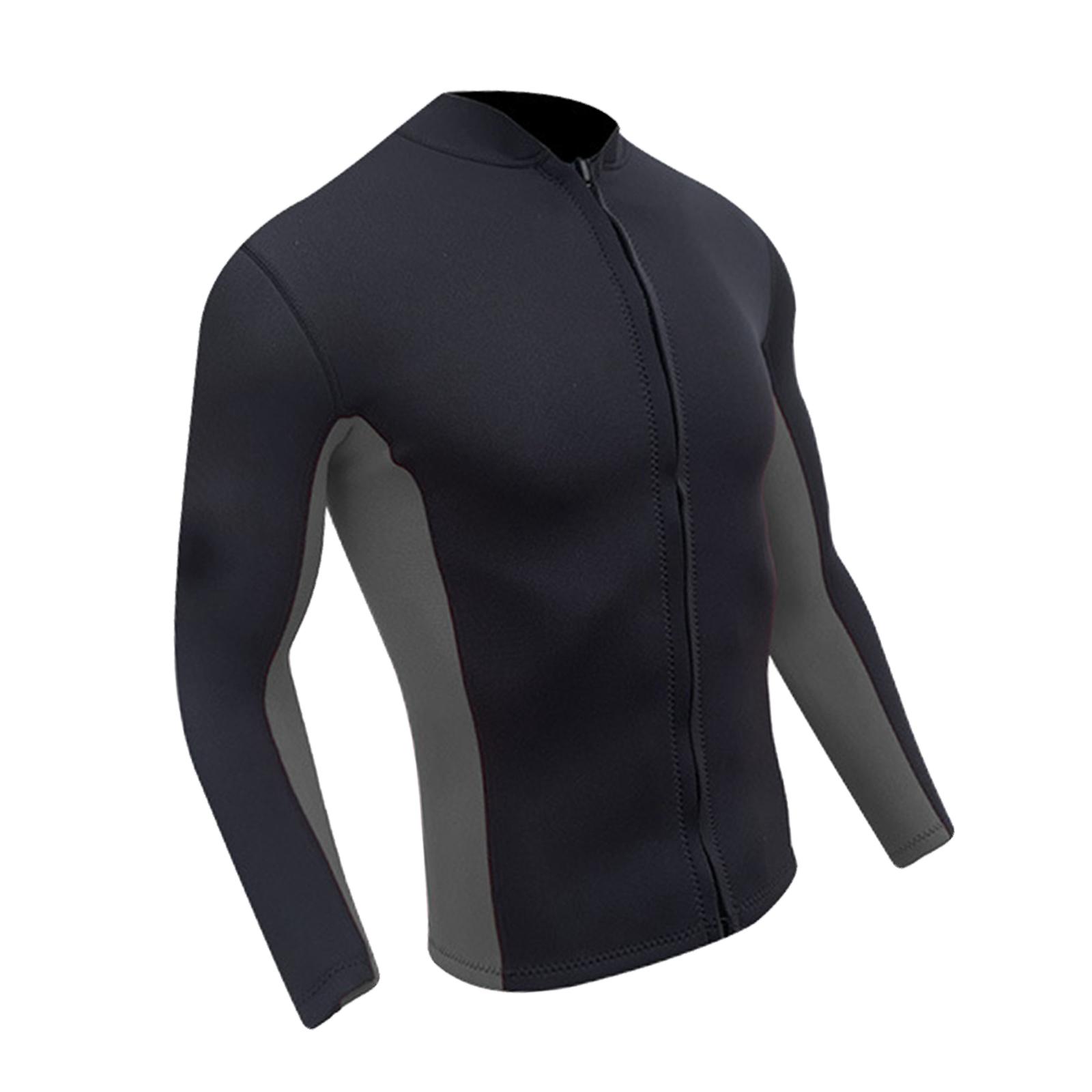 Ioensy - Traje De Neopreno Para Hombre, Chaqueta De Manga Larga Para Esnórquel, Deportes Acuáticos, Buceo, Gris, Negro, M
