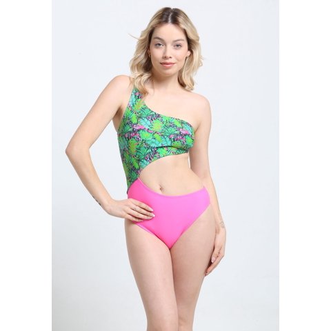 Samia - Trikini Cruzado Estampado Fucsia L