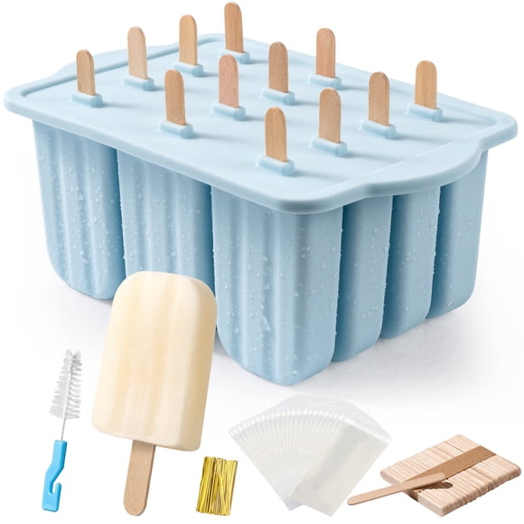 Moldes para helados MEETRUE 12 de silicona de fácil liberación, sin BPA