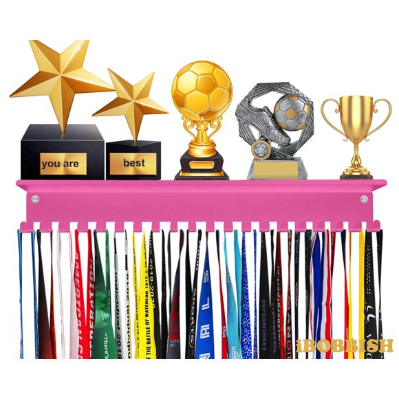 Soporte para medallas iBobbish rosa 41 cm 20 ganchos