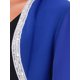 thumbnail image 5 of INSPIRE CHIC Chaqueta de Noche para Mujer con Ribete de Lentejuelas, Manga 3/4, Abierta al Frente, Corta de Chifón, Azul Real M, 5 of 6
