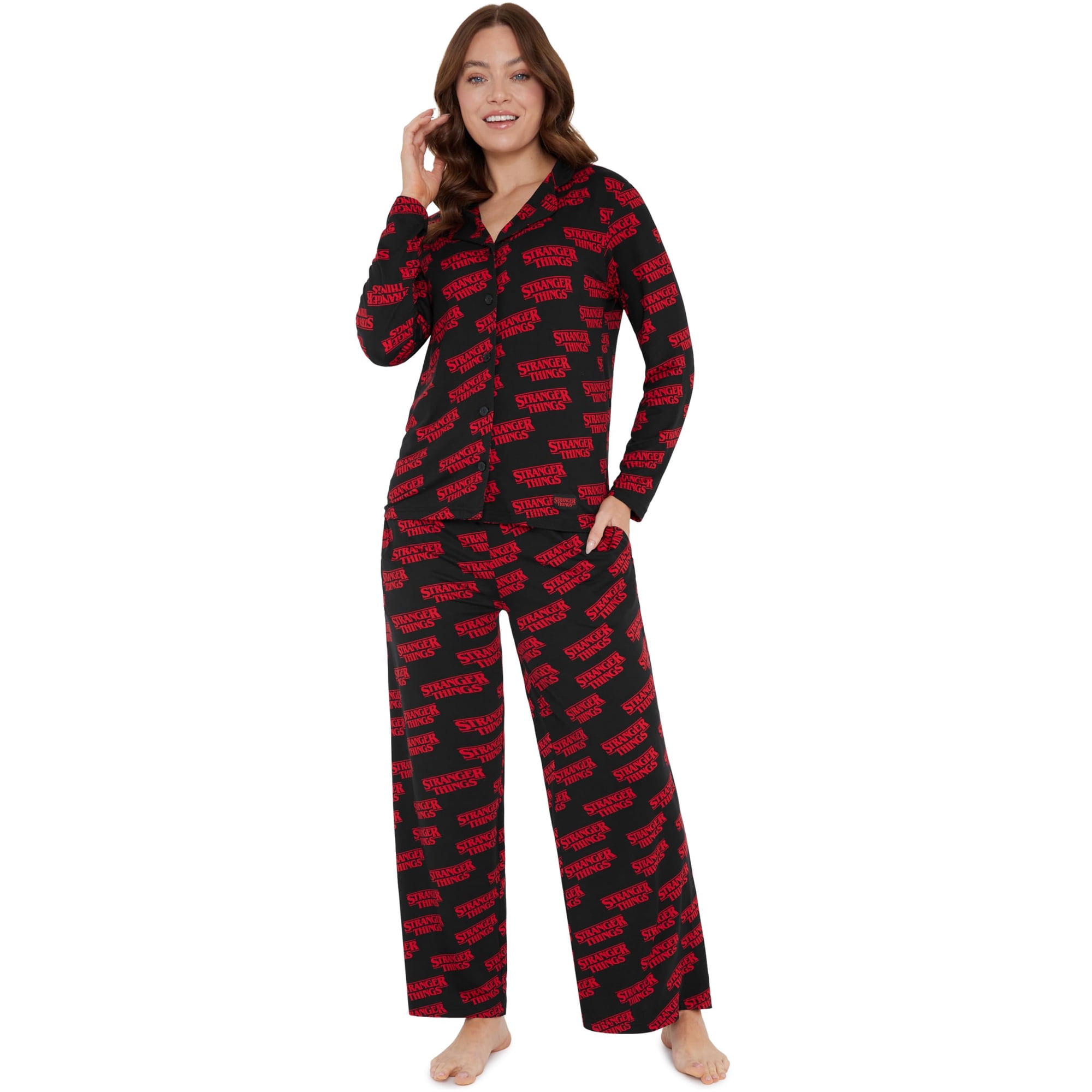 Set De Pijama Get Trend Stranger Things 2 Para Mujer, Color Negro