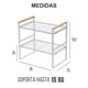 thumbnail image 5 of Repisa organizadora 2 niveles de acero y madera blanco 34 cm – estante multiuso estilo nórdico, 5 of 5