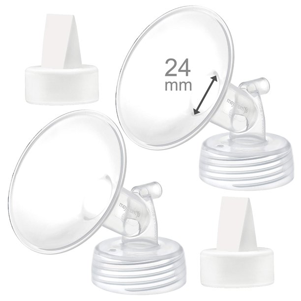 Brida para extractor de leche compatible con Maymom de 24 mm con válvula de pico de pato