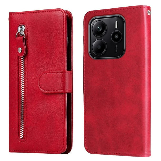 Funda con Cremallera para Xiaomi Redmi Noe 14 4G, Carcasa Cartera de Cuero PU con Soporte y Tarjetero