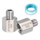 thumbnail image 1 of Uxcell 2Pcs 304 Acero Inoxidable Forjado Accesorio de Tubería, Adaptador de Rosca Hembra 1/4" NPT a M10x1, Adaptador de Tubería Hexagonal para Conexión de Línea de Manguera, Plata (1.06x0.75"), 1 of 6