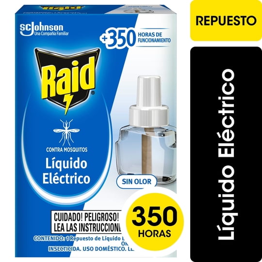 Insecticida Contra Mosquitos Líquido Eléctrico Repuesto 45 Noches 32.9 ml Raid